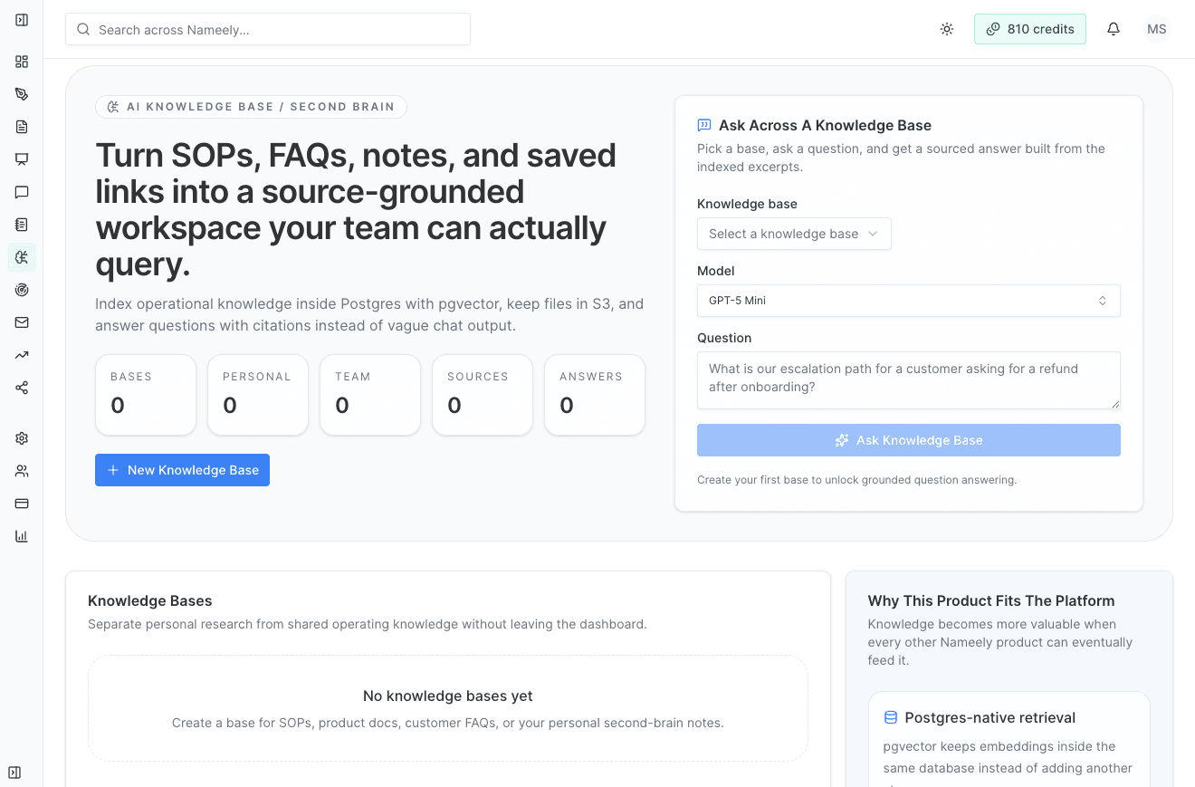 Product: AI Knowledge Base preview